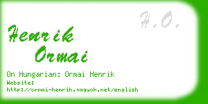 henrik ormai business card